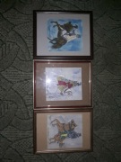 Krolowie Polscy.  30×20 cm akwarela 3 sztuki