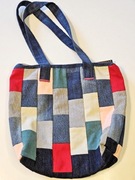 Handmade torba z materiałów z recyklingu. Patchwork.