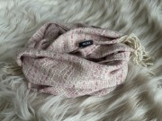 MEXX stylowy szalik biały i różowy melanż