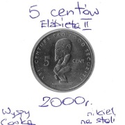 WYSPY COOK'a moneta 5 centów 2000 Elżbieta II stan 1-