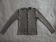 Szary elegancki zapinany wełniany sweter merino Blusbar by Basics 36