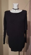 Czarna tunika mini sukienka sweter nietoperz Asprin Fashion M Basic casual