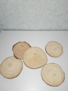 Zestaw 5 sztuk naturalnych plastrów drewna 