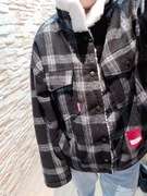 Kurtka ciepła polarowa damska golf polarowy zapinany zimowa płaszcz