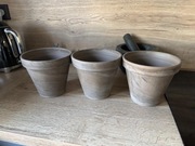 Donica ceramiczna brązowa 3 sztuki