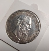 5 Marek Prusy, Niemcy 1888 ,srebro moneta, STAN