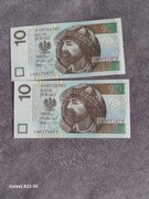 Banknoty 10 zł 2 szt