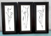 Tryptyk - grafika trzy obrazy w ramie