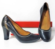 AGA czółenka pantofle skóra nat. czarne r. 36 23,5 cm NOWE