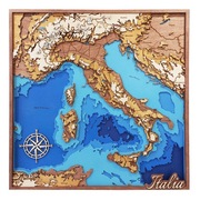 Mapa Włoch Italia warstwowa 60x60 cm, dekoracja handmade