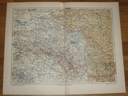 Stara mapa Schlesien , Śląsk z 1885r ANTYK