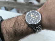 Piękna czerń zegarek orient crystal japoński ni seiko citizen certina