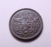 Holandia 1/2 cent 1934 PIĘKNA!