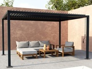 Pergola bioklimatyczna aluminium i stal, lamele obrotowe 4x3m