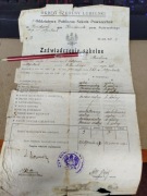 ZAŚWIADCZENIE SZKOLNE 1927 Końskowola pow. Puławy eksp. Młynki