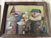 2 obrazy olejne XX w.- stylistyka kręgu Tadeusza Makowskiego