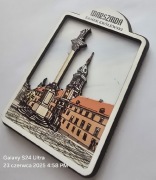 Magnes drewniany na lodówkę Warszawa Zamek Królewski Starówka 3D20 Kolumna 