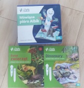 Zestaw pióro ALBIK wraz z dwiema książkami Dinozaury;Świat zwierząt