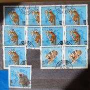 Znaczki 1990r lemur Madagaskar 3 rodzaje całość
