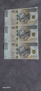 Banknoty 200 zł 3 szt