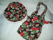 DLA LALKI - CZAPECZKA Z FARTUSZKIEM Z PRL-u