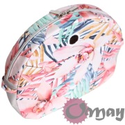 Organizer Obag MOON LIGHT szary – kwiaty róż turkus 2 kieszenie | OMAY