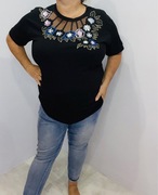 Bluzka kwiaty neon róż lub czarna