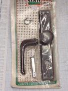 Klamka bramowa z pochwytem 90mm trzpień 10mm na wkładkę komplet brąz 