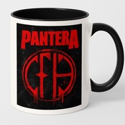 Kubek Pantera Czerń, Czerwień, Metalowy Klimat Prezent dla fana