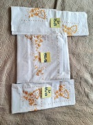 Vintage zestaw pościeli poszewki haft biale PRL bawełna pościelowa 5szt