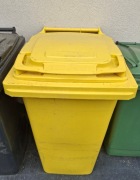 Pojemniki na śmieci. ŻÓŁTY 240L, zielony i niebieski 120L