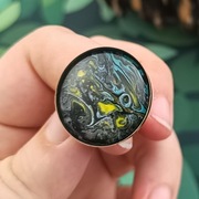 Vaecordia - pierścionek, pierścień 25mm artystyczny malowany akwarelami