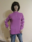 ULTIMATE SPORTSWEAR liliowy fioletowy sweter norweski wzór wełna_ S