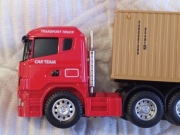 Samochód ciągnik siodłowy ciężarówka z aluminium zabawka model z naczepą