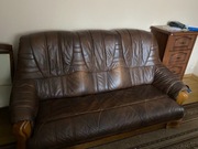 sofa ze skóry i dębu