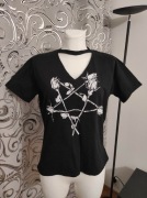 Restyle pentagram koszulka rękaw choker goth alternative S