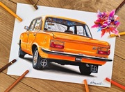Fiat 125p rysunek A4 od MarlenaSzkice