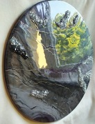 Obraz z żywicy z kryształkami w stylu geode 45 cm okrągły