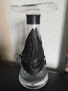 Wazon Szklany Skóra Czarny Vintage Retro Unikat Design Goth Loft 