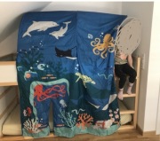 Łóżko KURA Ikea 90x200 dwustronne sosna/biały