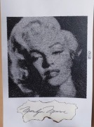 Wyjątkowy portret Marilyn Monroe złożony z kropek, cienkopis, 32x45cm