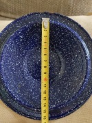 Pokrywka Emaliowana Granatowa Nakrapiana Vintage PRL Garnek Camping