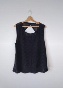 Koronkowa bluzka H&M Divided gotycka czarna bluzka mgiełka gothic XL