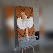 Obraz BALETNICA OLEJNY recznie malowany  150 x 70