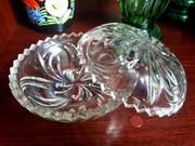 Kryształowa bomboniera,  puzderko, Vintage  PRL 