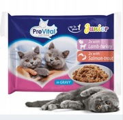 Mokra karma dla kotów Prevital Junior mix smaków 10x 4x100 g saszetka