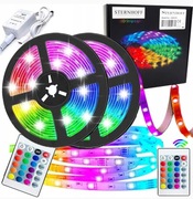 ZESTAW MOCNA TAŚMA LED RGB SMD WODOODPORNA KOLOROWA 5m z PILOTEM + ZASILACZ