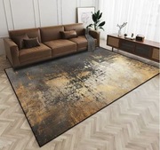 Dywan nowoczesny - Czarny/Złoty loft 