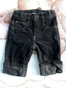 Brązowe eleganckie spodnie sztruksowe H&M 62 sztruksy