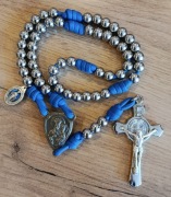 Różaniec stal nierdzewna 10mm ciemno niebieski paracord M.B.Częstochowska